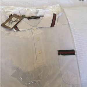 White and red Gucci polo shirt